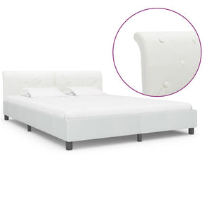 vidaXL Bed Frame White Faux Leather 180x200 cm