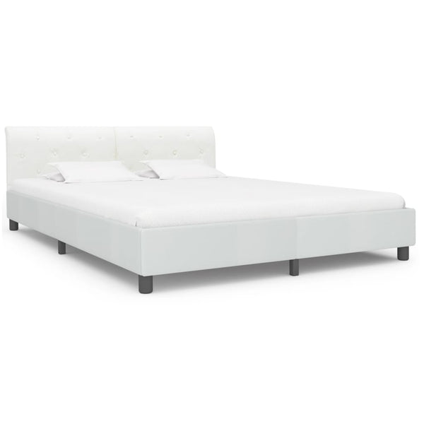 vidaXL Bed Frame White Faux Leather 180x200 cm