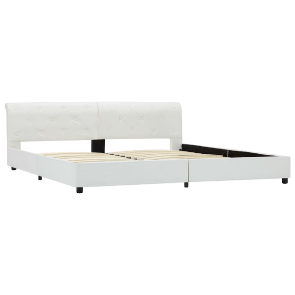vidaXL Bed Frame White Faux Leather 180x200 cm