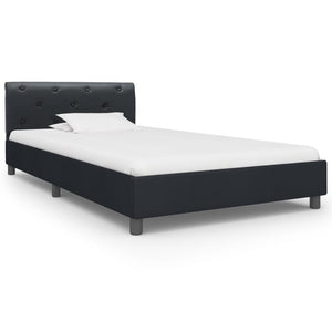 vidaXL Bed Frame Black Faux Leather 90 x 200 cm