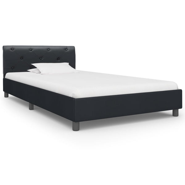 vidaXL Bed Frame Black Faux Leather 90 x 200 cm