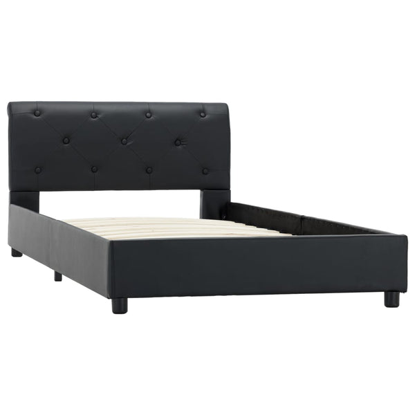 vidaXL Bed Frame Black Faux Leather 90 x 200 cm