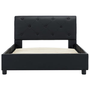 vidaXL Bed Frame Black Faux Leather 90 x 200 cm