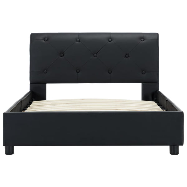 vidaXL Bed Frame Black Faux Leather 90 x 200 cm