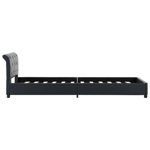 vidaXL Bed Frame Black Faux Leather 90 x 200 cm