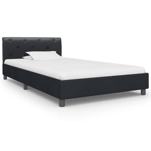 vidaXL Bed Frame Black Faux Leather 100 x 200 cm