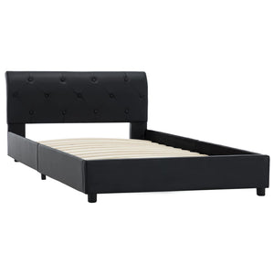 vidaXL Bed Frame Black Faux Leather 100 x 200 cm