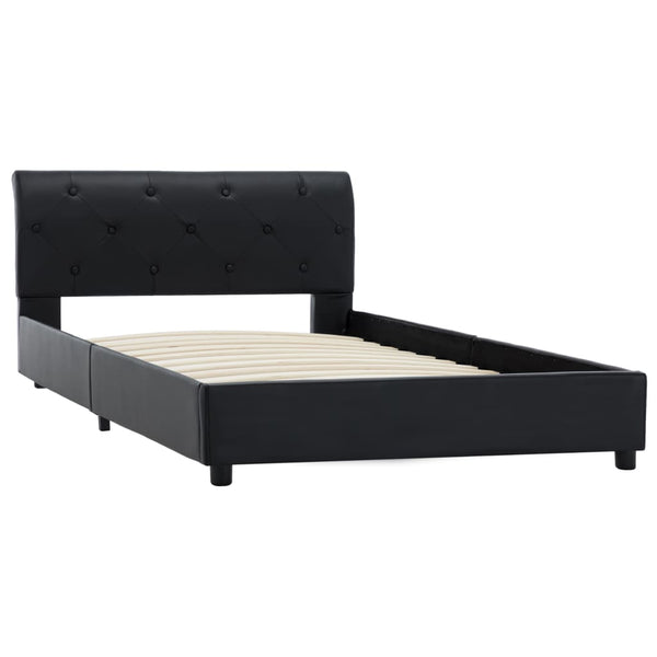 vidaXL Bed Frame Black Faux Leather 100 x 200 cm