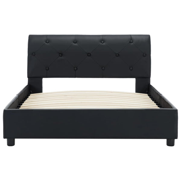 vidaXL Bed Frame Black Faux Leather 100 x 200 cm