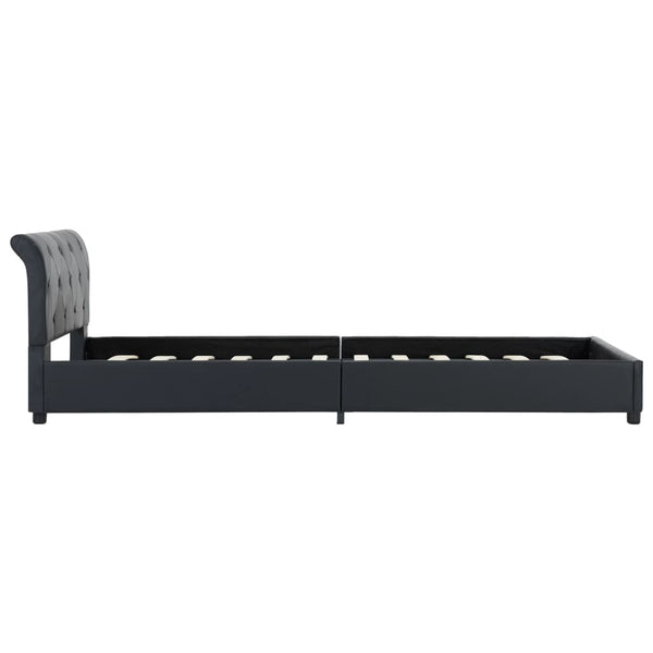 vidaXL Bed Frame Black Faux Leather 100 x 200 cm