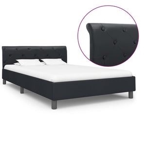 vidaXL Bed Frame Black Faux Leather 120 x 200 cm