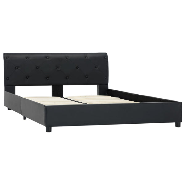 vidaXL Bed Frame Black Faux Leather 120 x 200 cm