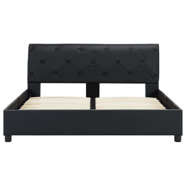 vidaXL Bed Frame Black Faux Leather 120 x 200 cm