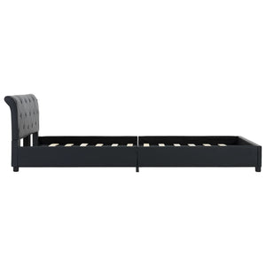 vidaXL Bed Frame Black Faux Leather 120 x 200 cm