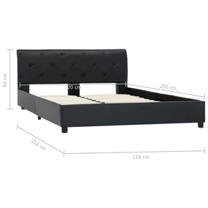vidaXL Bed Frame Black Faux Leather 120 x 200 cm