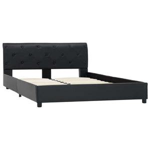 vidaXL Bed Frame Black Faux Leather 140 x 200 cm