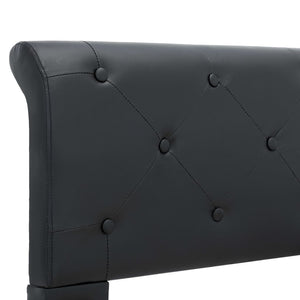 Bettgestell Schwarz Kunstleder 140 × 200 cm