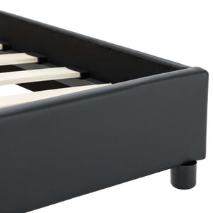 vidaXL Bed Frame Black Faux Leather 140 x 200 cm