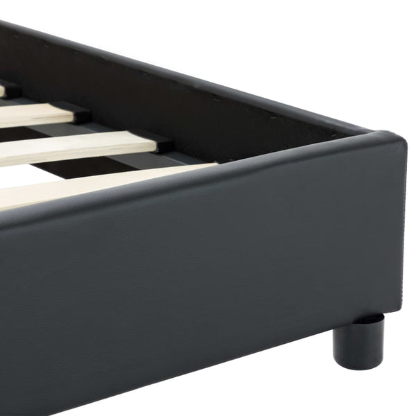 vidaXL Bed Frame Black Faux Leather 140 x 200 cm