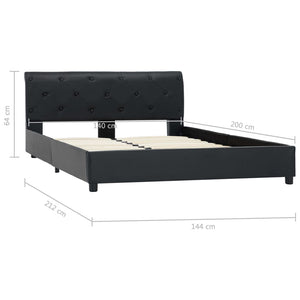 vidaXL Bed Frame Black Faux Leather 140 x 200 cm