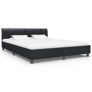 vidaXL Bed Frame Black Faux Leather 160 x 200 cm