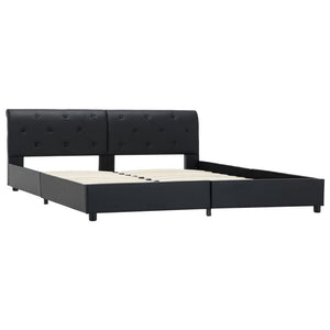 vidaXL Bed Frame Black Faux Leather 160 x 200 cm
