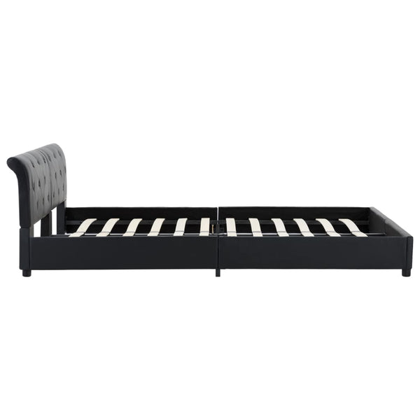 vidaXL Bed Frame Black Faux Leather 160 x 200 cm