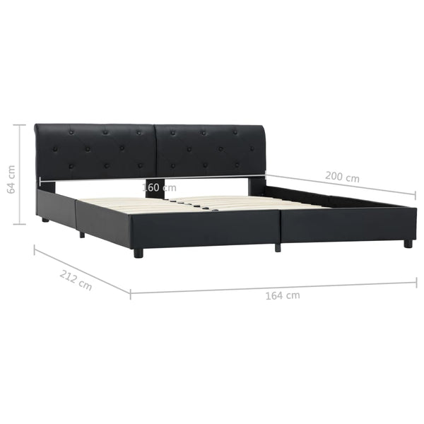 vidaXL Bed Frame Black Faux Leather 160 x 200 cm