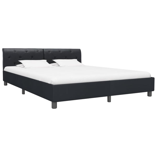vidaXL Bed Frame Black Faux Leather 180 x 200 cm