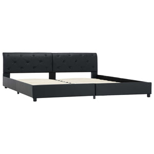 Bettgestell Schwarz Kunstleder 180 × 200 cm