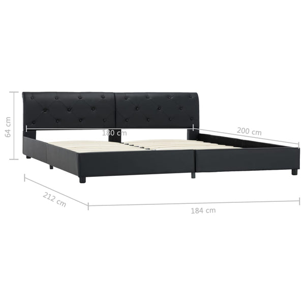 vidaXL Bed Frame Black Faux Leather 180 x 200 cm