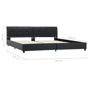 Bettgestell Schwarz Kunstleder 180 × 200 cm