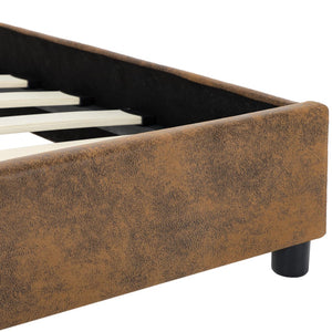 vidaXL Bed Frame Brown Suede Look 100 x 200 cm