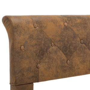 vidaXL Bed Frame Brown Suede-Look 180 x 200 cm