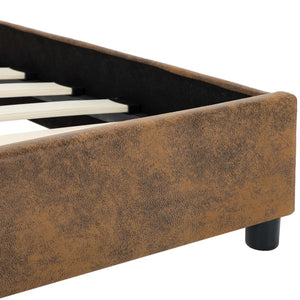 vidaXL Bed Frame Brown Suede-Look 180 x 200 cm