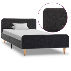 vidaXL Bed Frame Dark Grey Fabric 90x200 cm