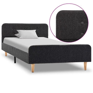 vidaXL Bed Frame Dark Grey Fabric 100x200 cm