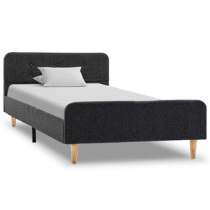 vidaXL Bed Frame Dark Grey Fabric 100x200 cm