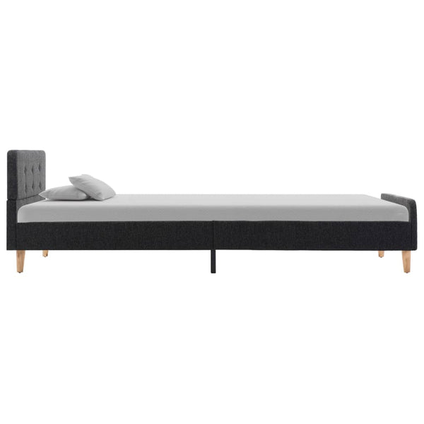 vidaXL Bed Frame Dark Grey Fabric 100x200 cm