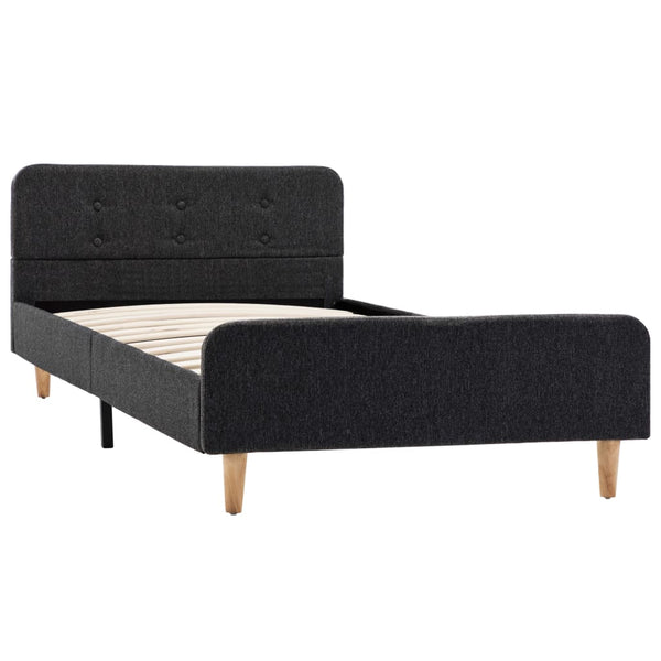 vidaXL Bed Frame Dark Grey Fabric 100x200 cm