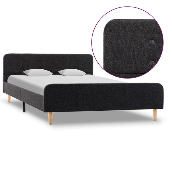 vidaXL Bed Frame Dark Grey Fabric 120x200 cm