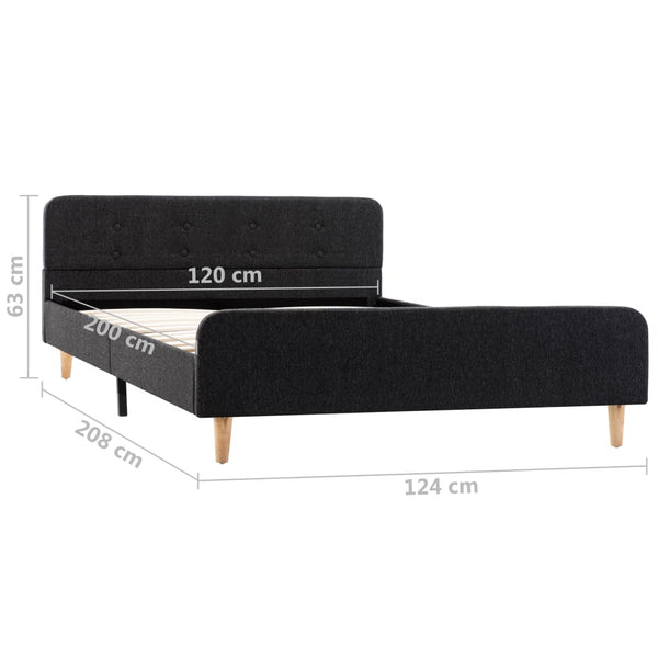 vidaXL Bed Frame Dark Grey Fabric 120x200 cm