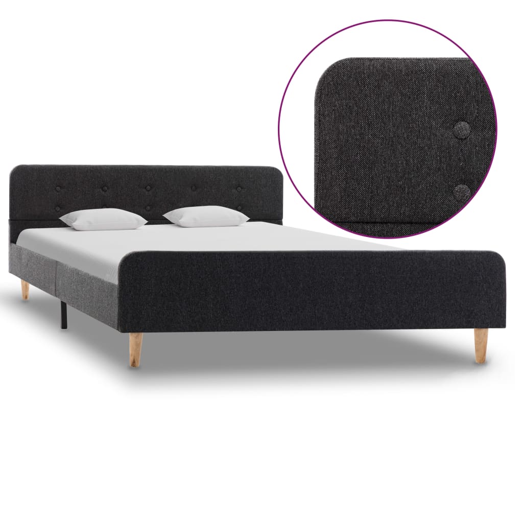 vidaXL Bed Frame Dark Grey Fabric 140x200 cm