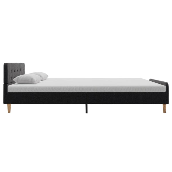 vidaXL Bed Frame Dark Grey Fabric 140x200 cm