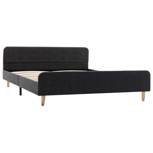 vidaXL Bed Frame Dark Grey Fabric 140x200 cm
