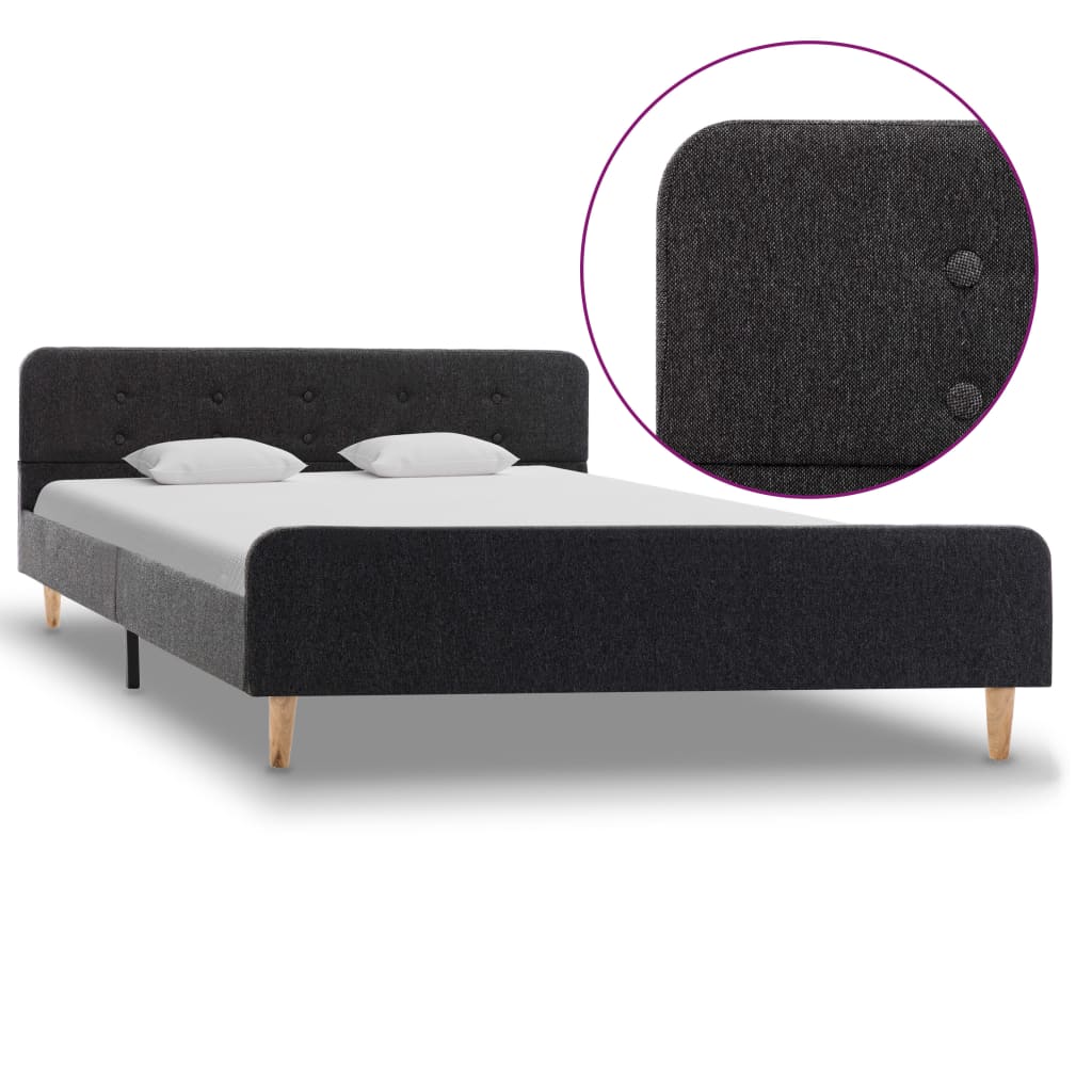 vidaXL Bed Frame Dark Grey Fabric 160x200 cm