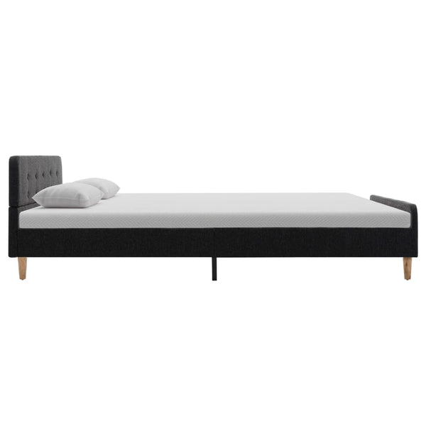 vidaXL Bed Frame Dark Grey Fabric 160x200 cm
