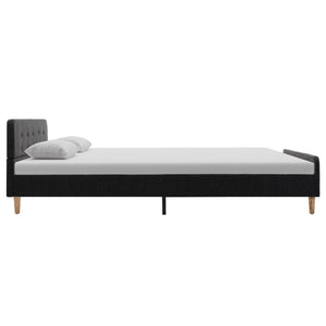 Bettgestell Dunkelgrau Sackleinen 160x200 cm