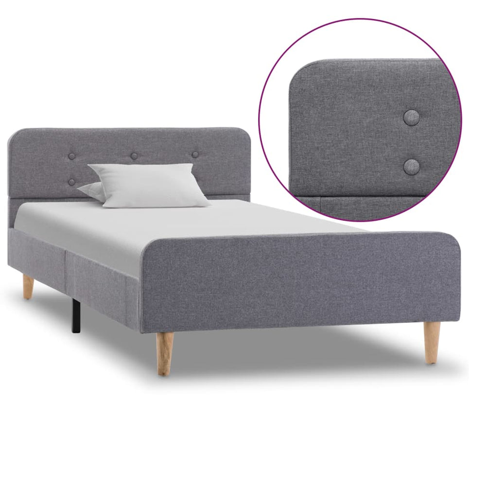 vidaXL Bed Frame Light Gray Fabric 90x200 cm