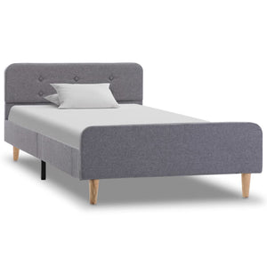 vidaXL Bed Frame Light Gray Fabric 90x200 cm